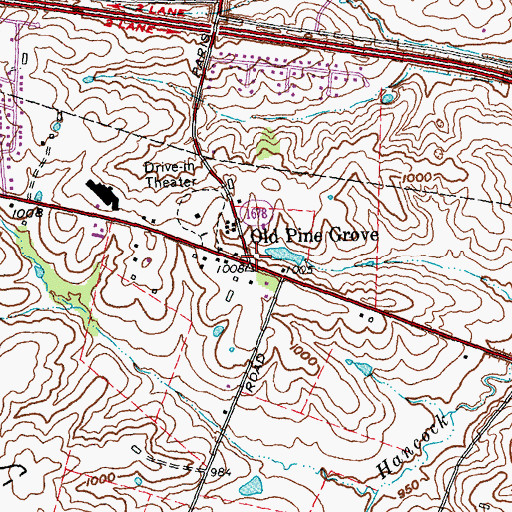 Topographic Map of Old Pine Grove, KY