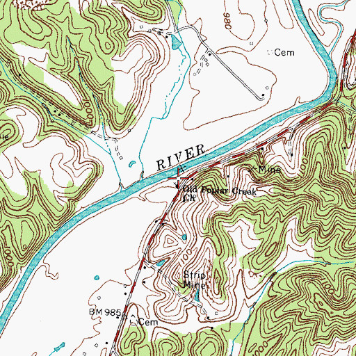 Topographic Map of Old Poplar Creek Church, KY