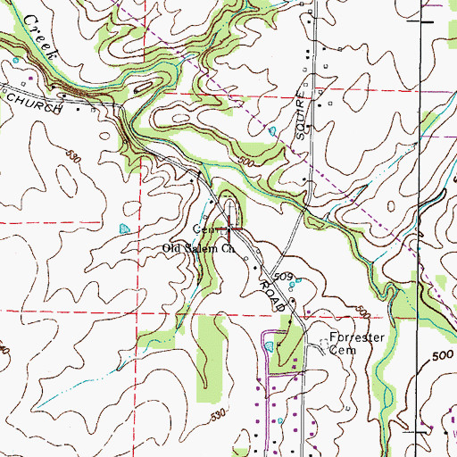 Topographic Map of Old Salem Church, KY