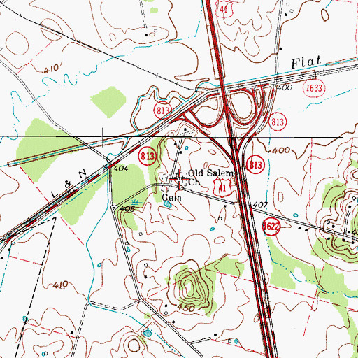 Topographic Map of Old Salem Church, KY