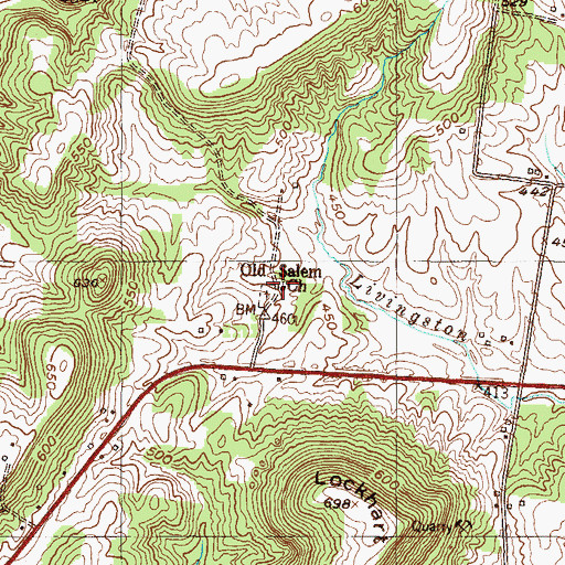 Topographic Map of Old Salem Church, KY