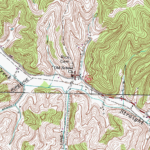 Topographic Map of Old School Church, KY