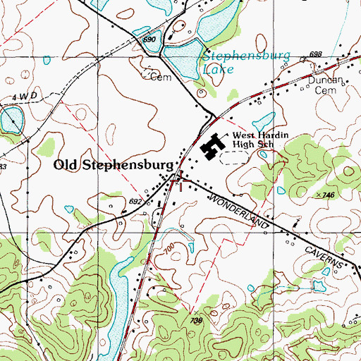 Topographic Map of Old Stephensburg, KY