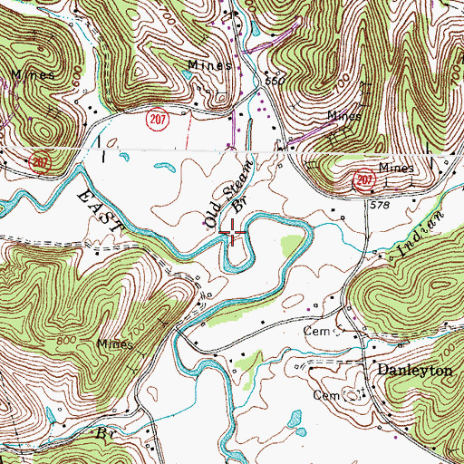 Topographic Map of Old Stream Branch, KY