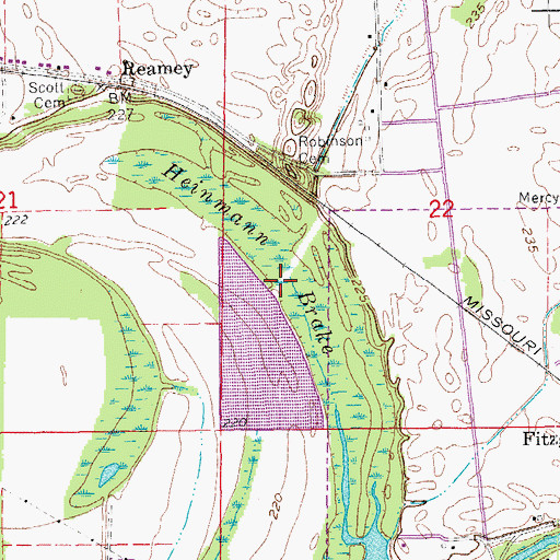 Topographic Map of Heinmann Brake, AR