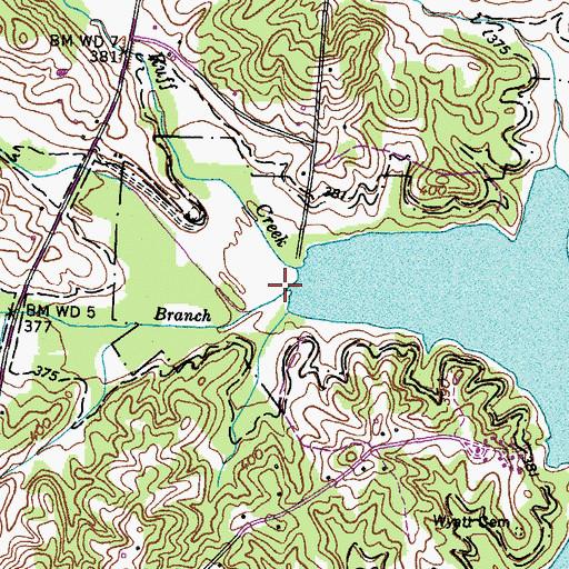 Topographic Map of Olive Branch, KY