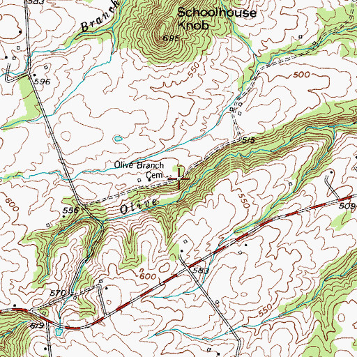 Topographic Map of Olive Branch Cemetery, KY