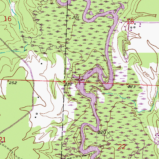 Topographic Map of Heirs Branch, AR