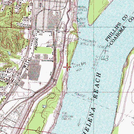 Topographic Map of Helena Revet, AR
