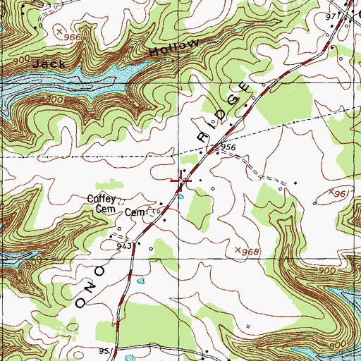 Topographic Map of Ono Ridge, KY