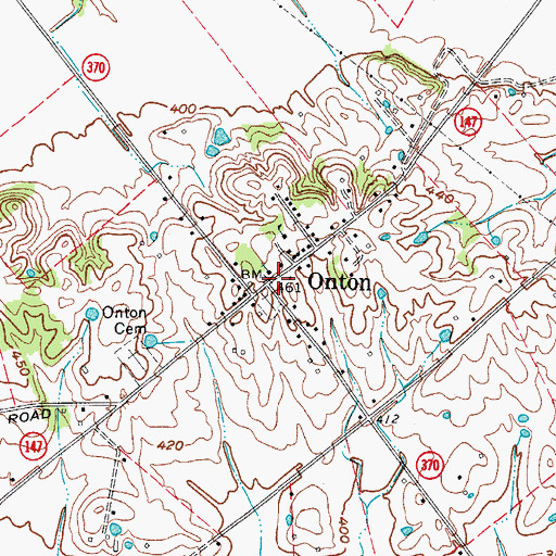 Topographic Map of Onton, KY