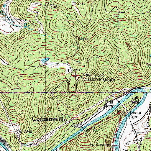 Topographic Map of Open Door Childrens Home, KY