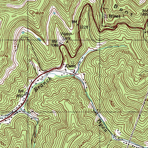 Topographic Map of Open Fork, KY