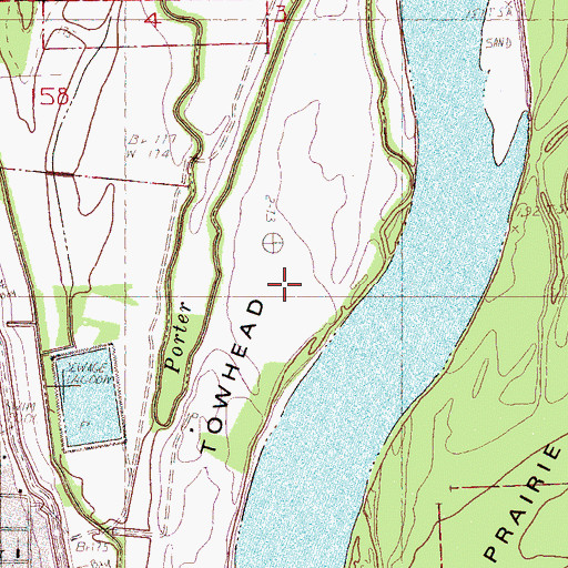 Topographic Map of Helena Towhead, AR