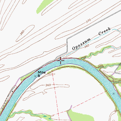 Topographic Map of Opossum Creek, KY
