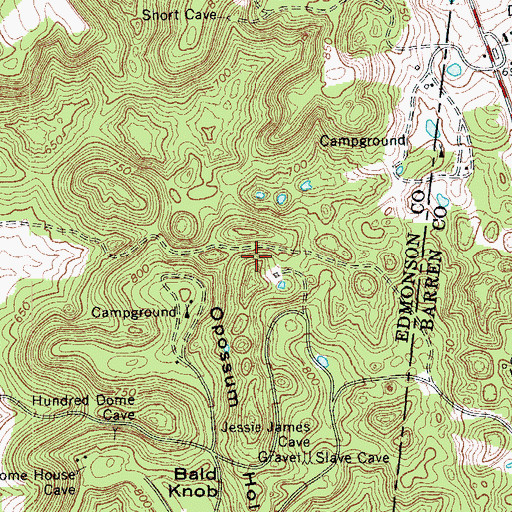 Topographic Map of Opossum Hollow, KY