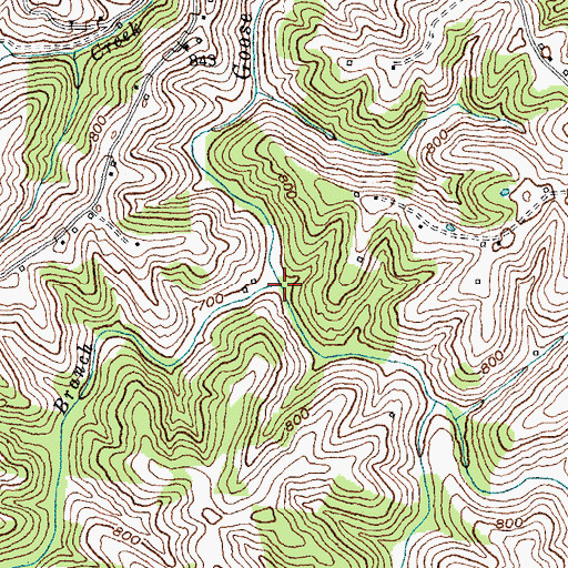 Topographic Map of Opossum Trot Branch, KY