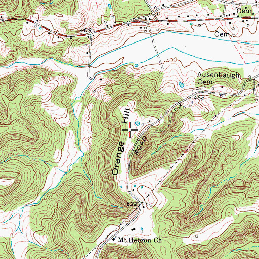 Topographic Map of Orange Hill, KY