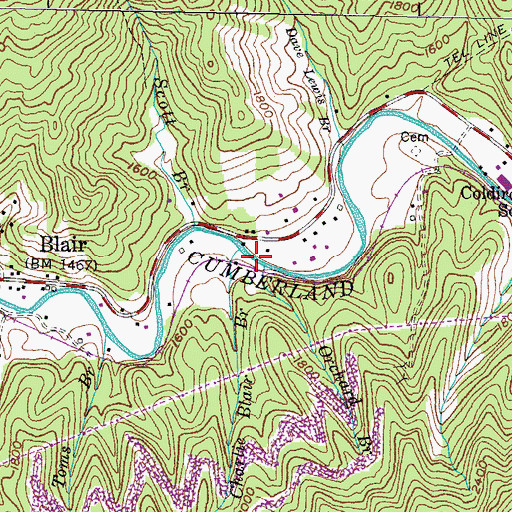 Topographic Map of Orchard Branch, KY