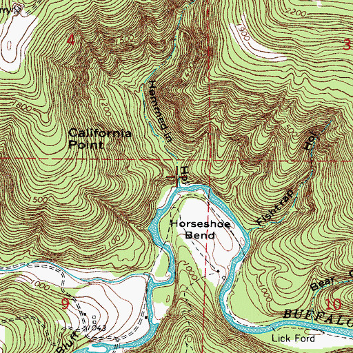 Topographic Map of Hemmed-In Hollow, AR
