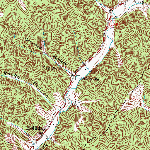 Topographic Map of Orchard Hollow, KY