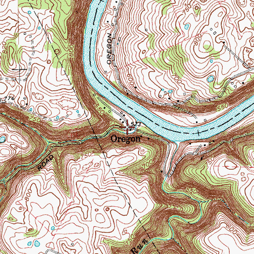 Topographic Map of Oregon, KY