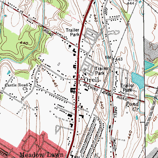 Topographic Map of Orell, KY