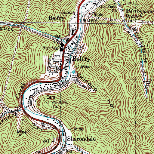 Topographic Map of Orinoco Hollow, KY
