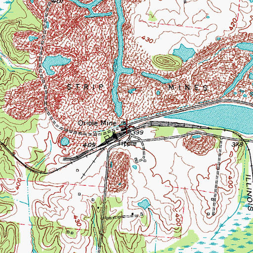 Topographic Map of Oriole Mine, KY