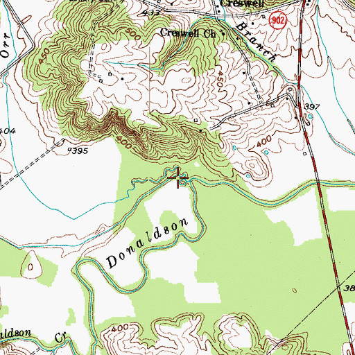 Topographic Map of Orr Branch, KY