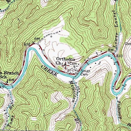 Topographic Map of Orthodox Church, KY