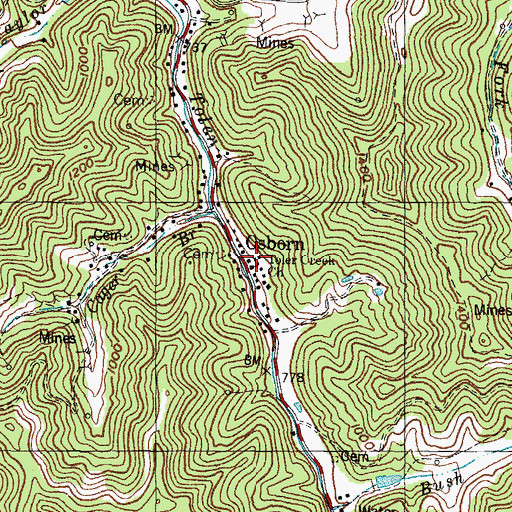 Topographic Map of Osborn, KY