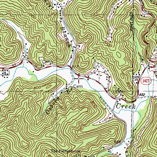 Topographic Map of Osborn Branch, KY