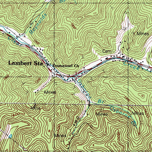Topographic Map of Osborne Branch, KY