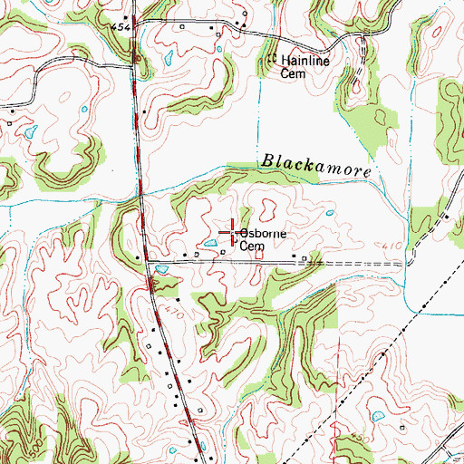 Topographic Map of Osborne Cemetery, KY