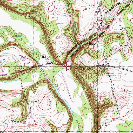 Topographic Map of Osborne Hollow, KY