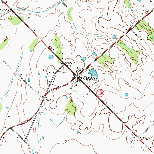 Topographic Map of Oscar, KY