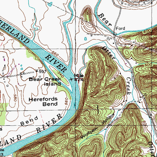 Topographic Map of Otter Creek, KY