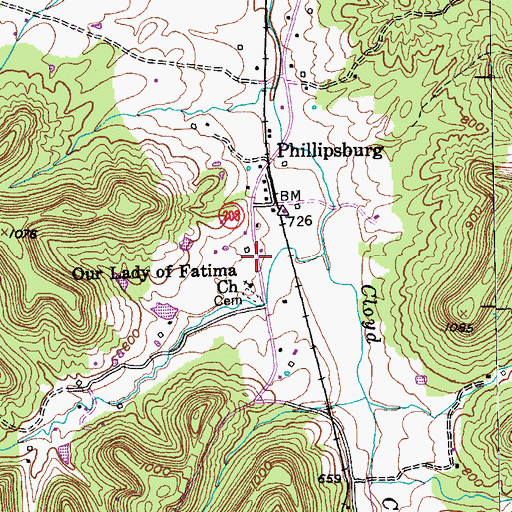 Topographic Map of Our Lady of Fatina Church, KY