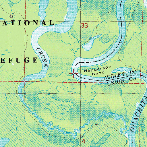 Topographic Map of Henderson Bend, AR