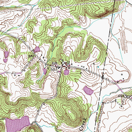 Topographic Map of Ovil, KY