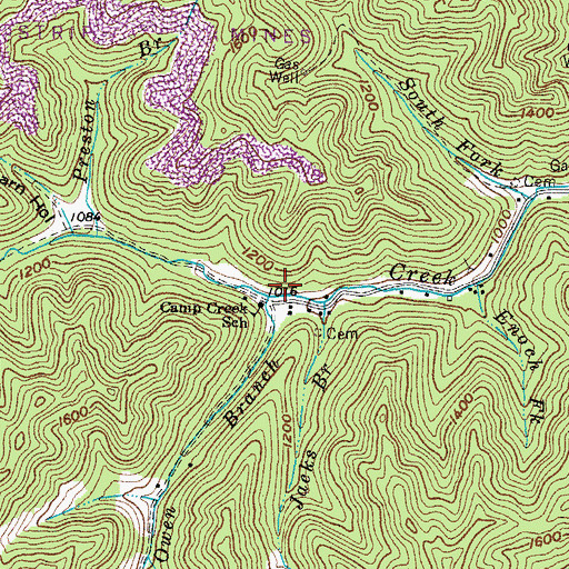 Topographic Map of Owen Branch, KY