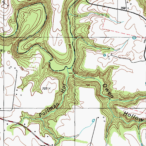 Topographic Map of Owen Hollow, KY