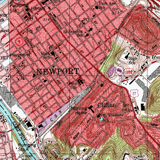 Topographic Map of Anderson D Owens Elementary School, KY