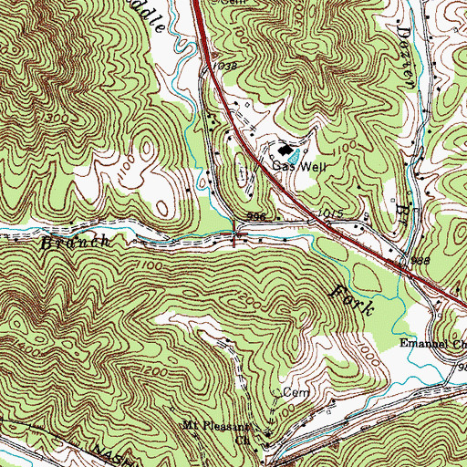 Topographic Map of Owens Branch, KY