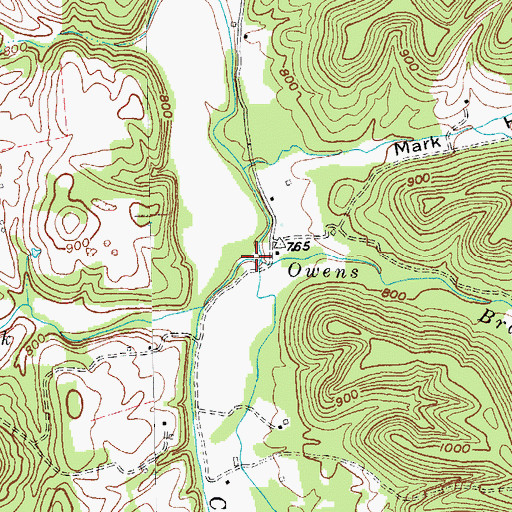 Topographic Map of Owens Branch, KY