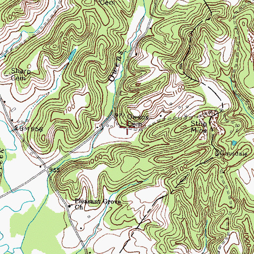 Topographic Map of Owens Cemetery, KY