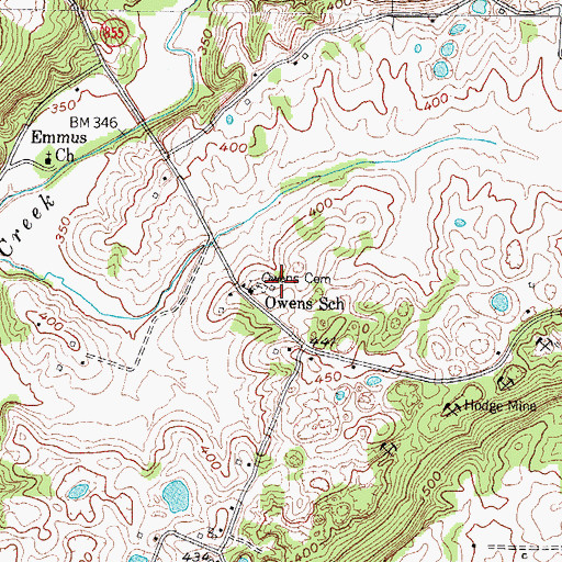 Topographic Map of Owens Cemetery, KY