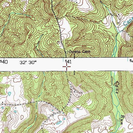 Topographic Map of Owens Cemetery, KY