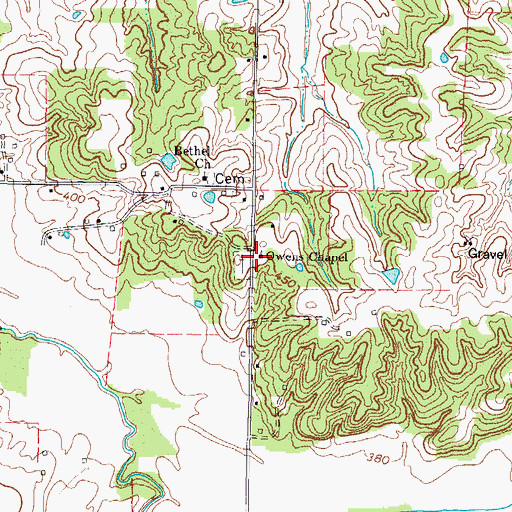 Topographic Map of Owens Chapel, KY